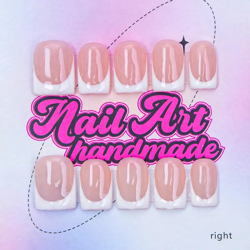 【Black Friday】Delicatething Y2K Style Nail Set, DIY Nail Art, Fake Nails, Decorative Nails, Handmade Wearable Nails, Handmade French Design, French Tip Nails, Includes Jelly Glue, Crystal Stick, File, Perfect Gift for Women #GLOBAL PICKS