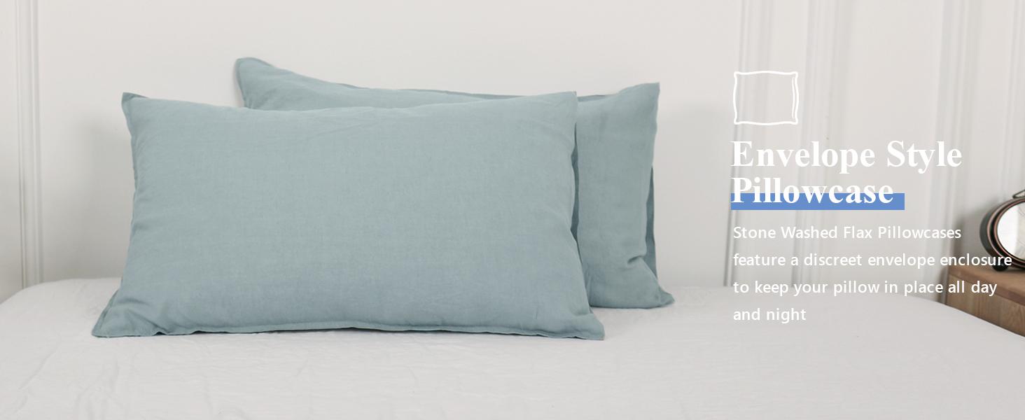 Simple&Opulence 100% Linen Pillowcases Basic Style Solid Color Set of 2, Stone Washed Flax Pillow Cover Envelope Closure Simple&Opulence 100% Linen Pillowcases Basic Style Solid Color Set of 2, Stone Washed Flax Pillow Cover Envelope Closure