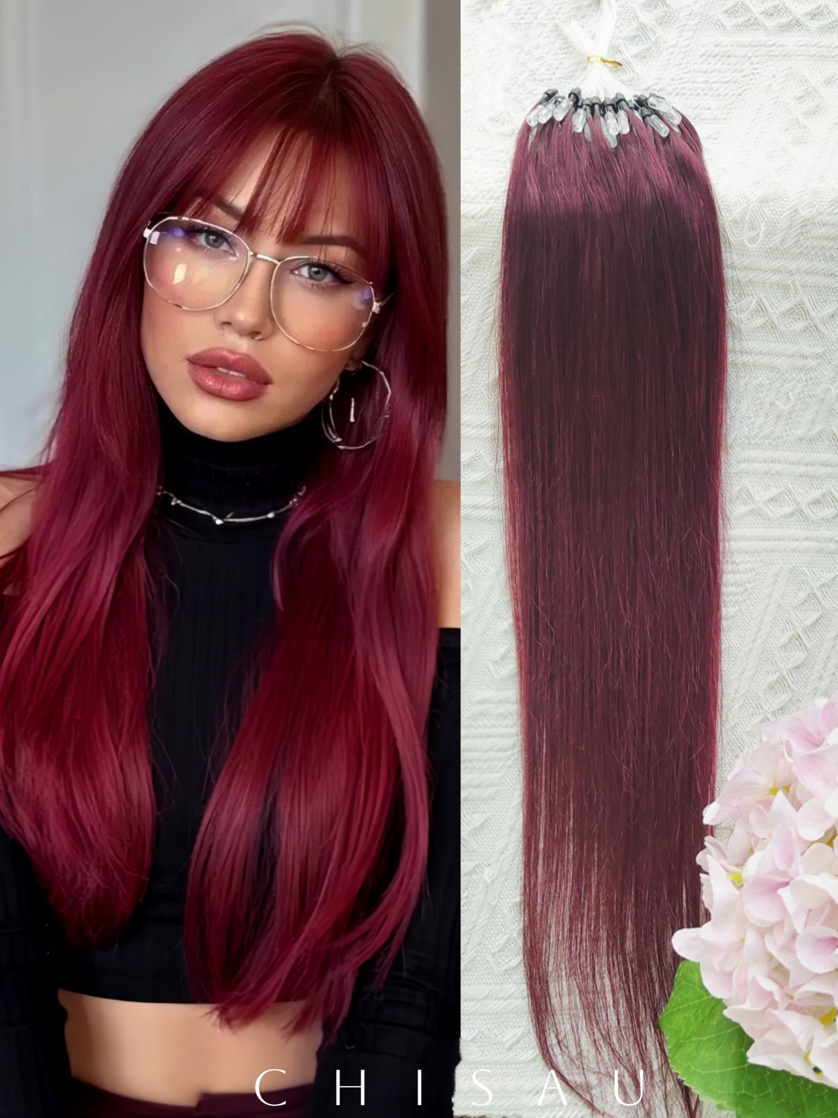 Microlink Hair Extensions Made from Real Human Hair, Featuring Microbead Micro Loop Technology, Soft And Shiny, with a Total of 50 Strands