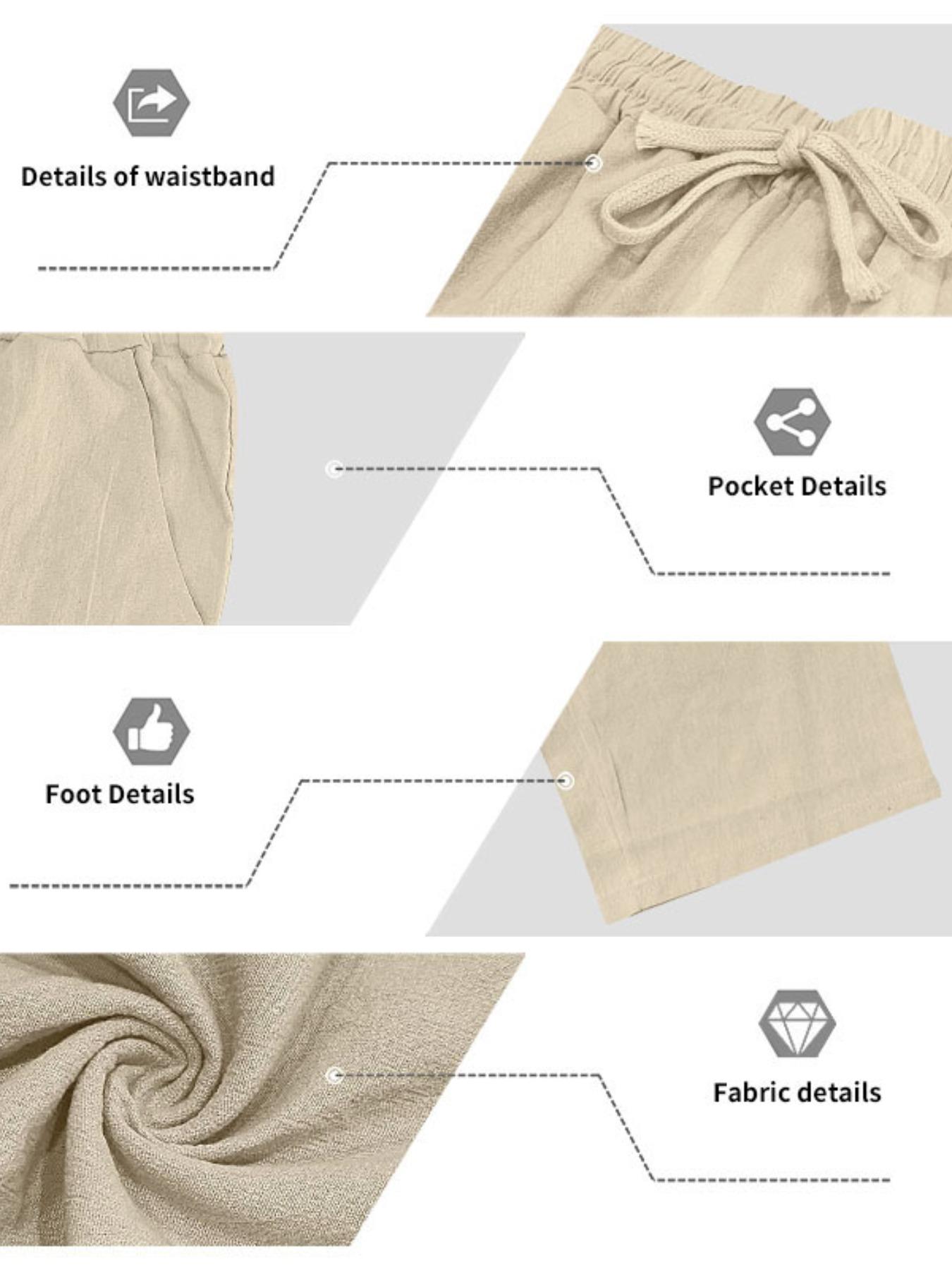 Men's High-Quality Linen Hooded Two-Piece Set, Casual Loose Fit Breathable Fabric Long-Sleeve Blouse & Wide Leg Pants for Beach Vacation