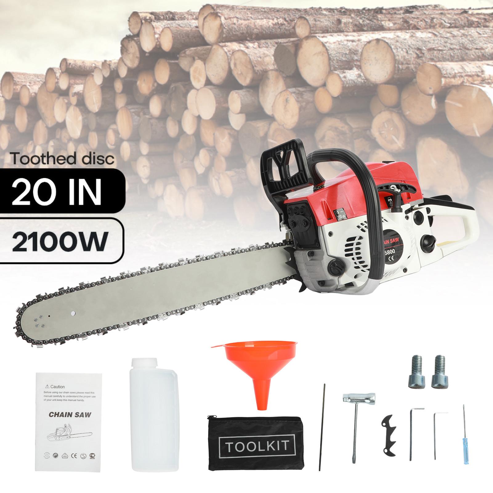 YUCOAP 58cc High Power Heavy Duty Gas Chainsaw - Multifunction, Rust Resistant for Wood Cutting (1 Set)