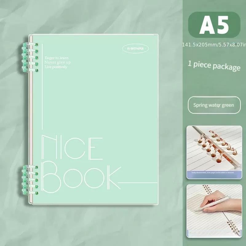5-Piece Set Includes Spiral Notebook + 4 Pens A5 Ring-Bound Notebook 60 Sheets/120 Pages Thick Color-Coded Pages Ideal for College Diary Notes Travel Diary Notebook Spiral Notebook Journal