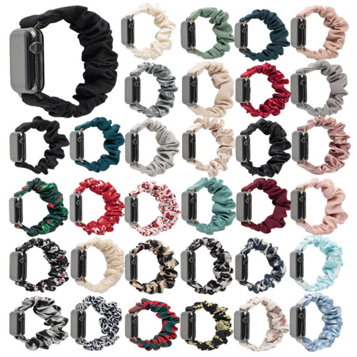 6PCS Nylon Scrunchie Watch Band Accessories, Stretchy Breathable Lightweight Soft Fabric Strap, Compatible with Series 7 S8 Ultra 2 Smartwatches for Daily Casual Wear (Only Band Included)