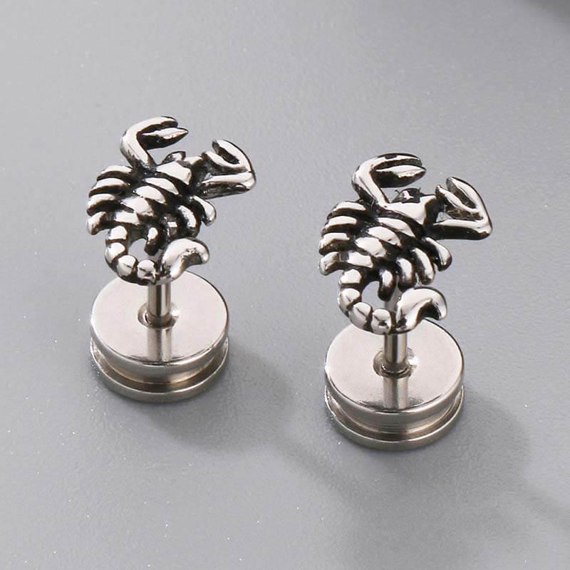 GTHIC Gothic Scorpion Design Stainless Steel Earrings Fashion Animal Jewelry Accessories for Party Daily Wear