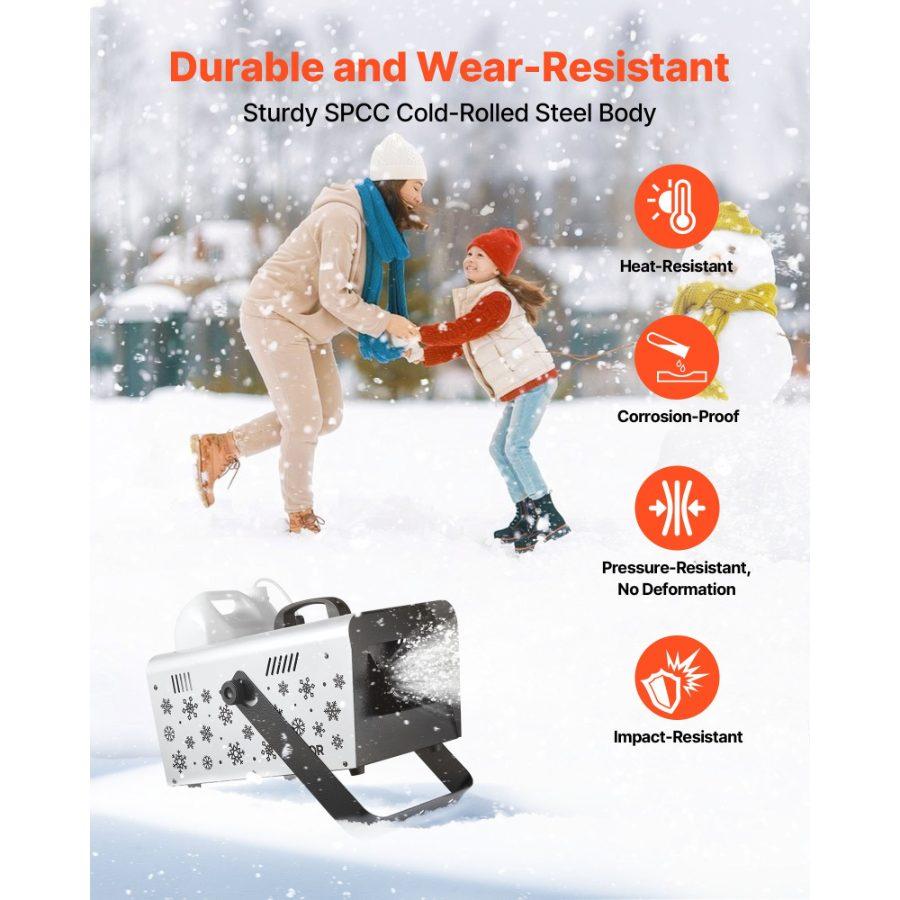 fathersdaygift VEVOR Snow Machine, 1500W Handheld/Hanging Snow Maker By Wireless Remote Control, Portable Snowmaking Machine, High Output Snowflake Maker with 5L Tank for Christmas Party Wedding Stage Effects