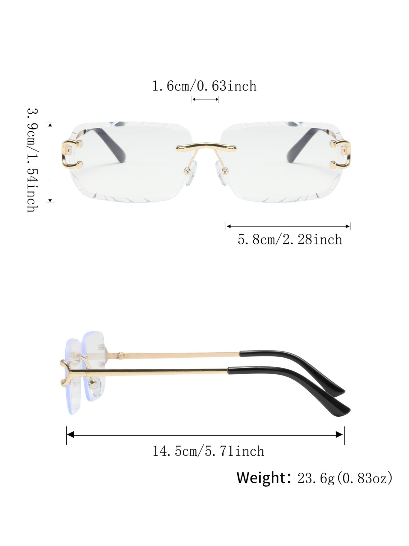 Men's Rimless Square Metal Glasses, Elegant Retro Design, High-End Lightweight Luxury Eyewear, Casual Fashion Accessory for Everyday Use