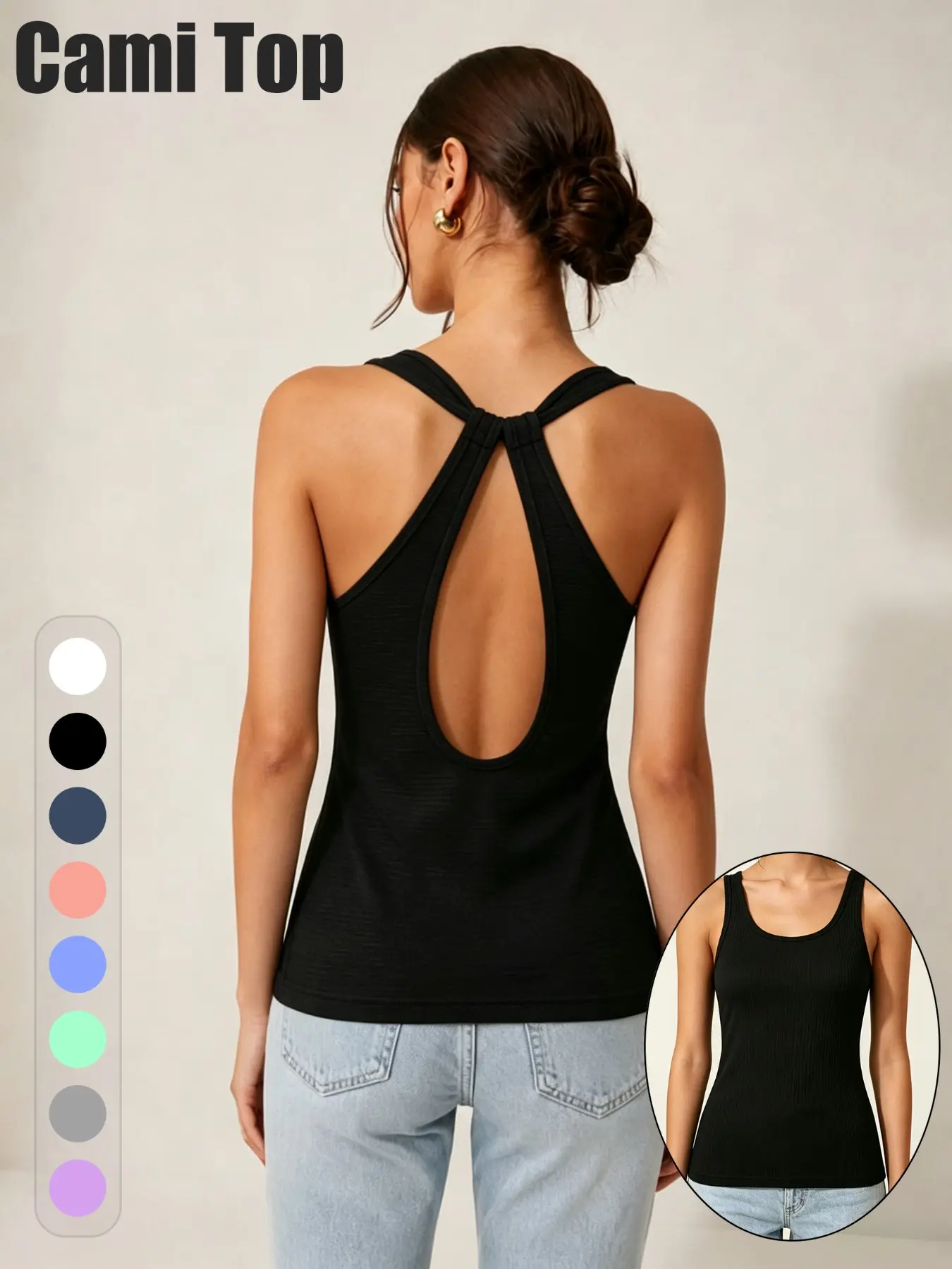 Women's Backless T-Back Mesh Sports Tank Top, Breathable Sleeveless Yoga Fitness Running Slim Fit Athletic Shirt, Comfortable Exercise Wear