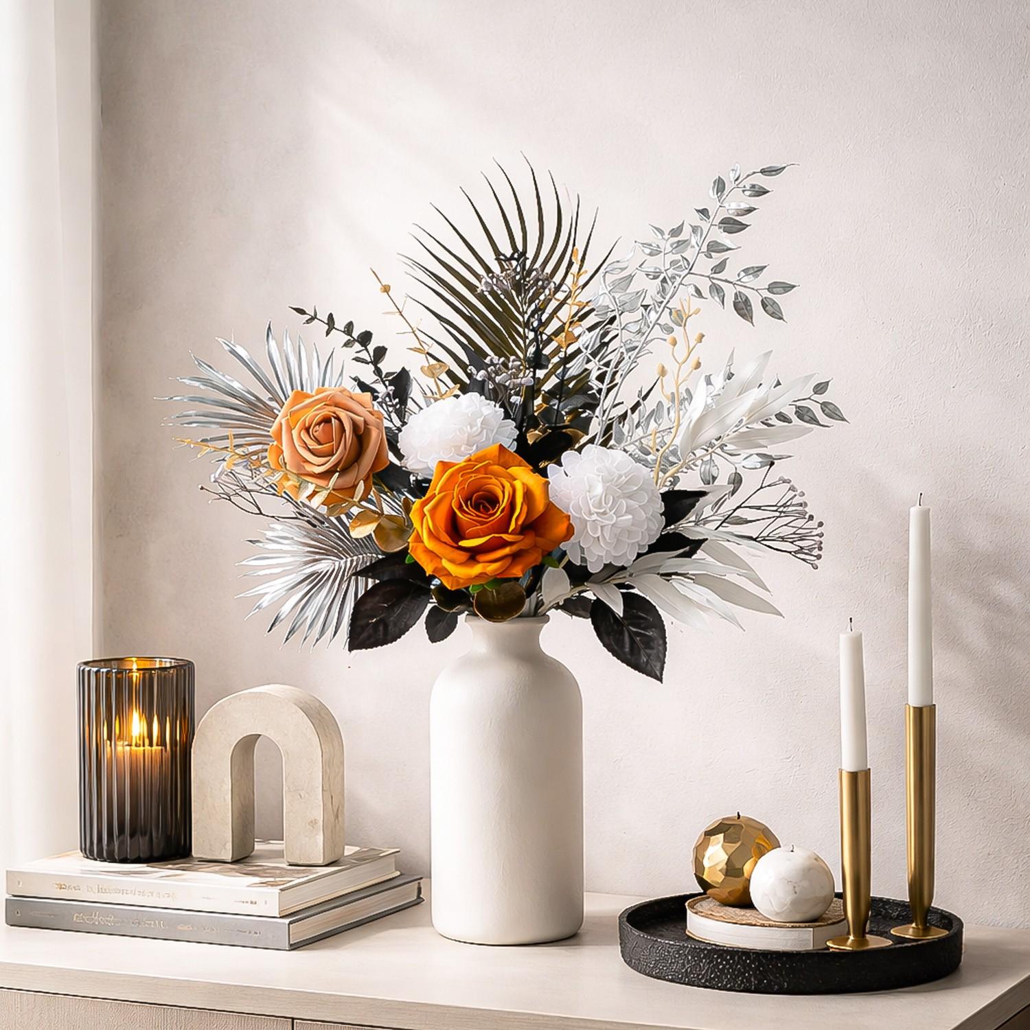 1 Set Color Block Artificial Flower Arrangement, High Contrast Home Decor, Living Room Entryway Table Accent, Creative Colorful Decoration