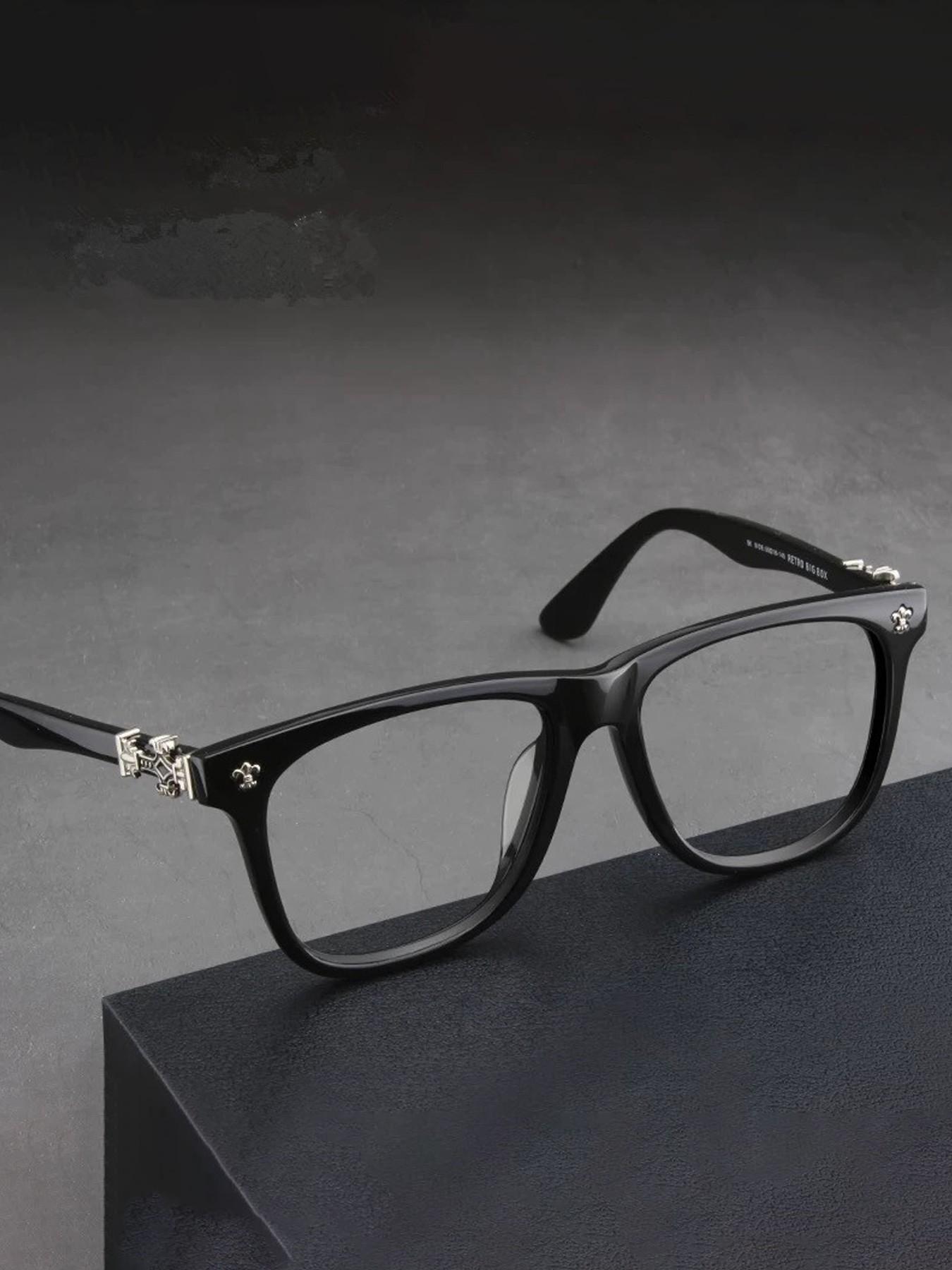 Fashion Versatile Retro Square Frame Glasses, Stylish Square Frames, Anti-Blue Light Flat Lens, Casual Style, PC Material, All Seasons, Fda Registered