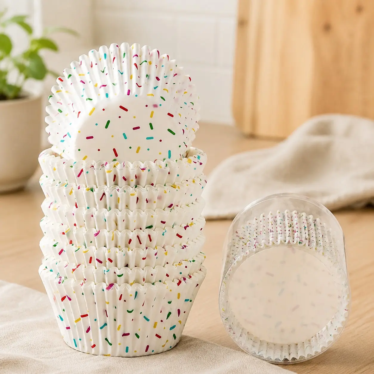 Candy White Cupcake Liners - Standard Baking Cups Odorless Greaseproof Paper Muffin Wrappers, Pack of 200