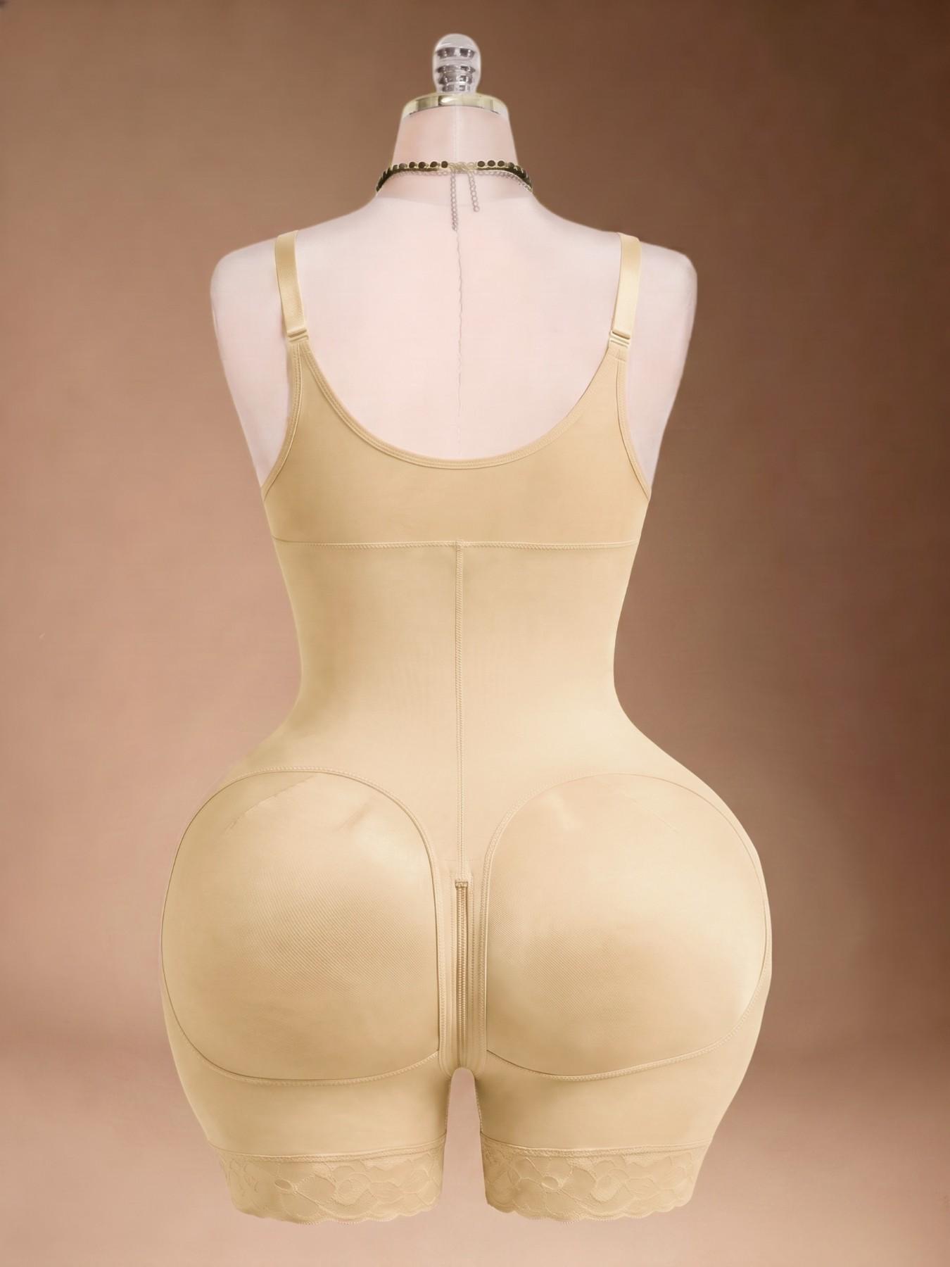 1 Count Women's Fajas Colombianas Moldeadora Full Body Shaper with Zipper Firm Control Tummy Waist Trainer Solid Color Bodysuit Essential Shapewear, Sculpting Faja Body Shaping, Butt Lifting And Tummy Control Shapewear, Suitable For Various Occasions