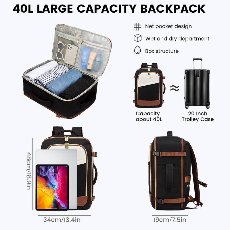 LOVEVOOK  Valentine's Day TSA-Friendly Carry-On Travel Backpack with Laptop Compartment, Spring Glow Up Airline Approved Travel Bag for Camping,Outing,Weekend Trips