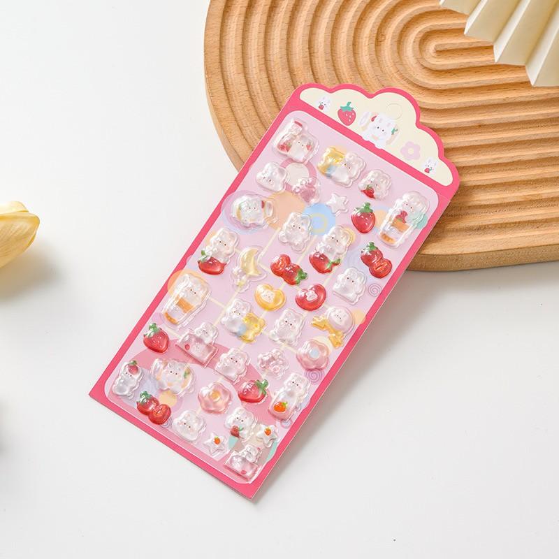 Cute 3D Resin Stickers, Cartoon Animal Food Hand Account Decorative Stickers, Fun and Creative Paper Craft Supplies
