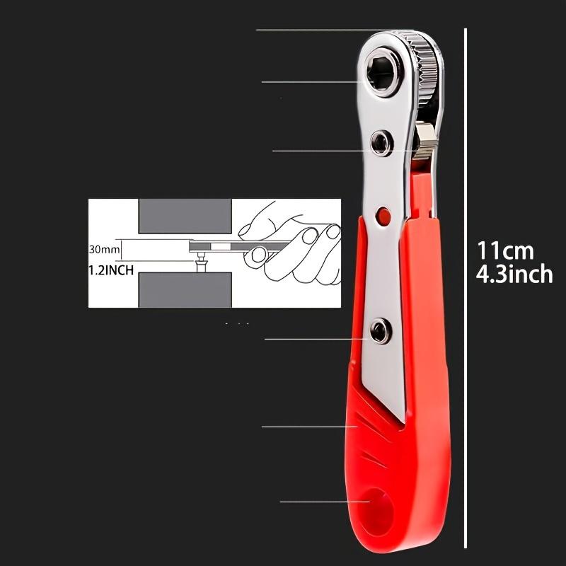 1Pc red steel multi-function screwdriver with ratchet, elbow screwdriver, right angle benders, crosshead set - suitable for tight spaces, manual tools without charging, no batteries required
