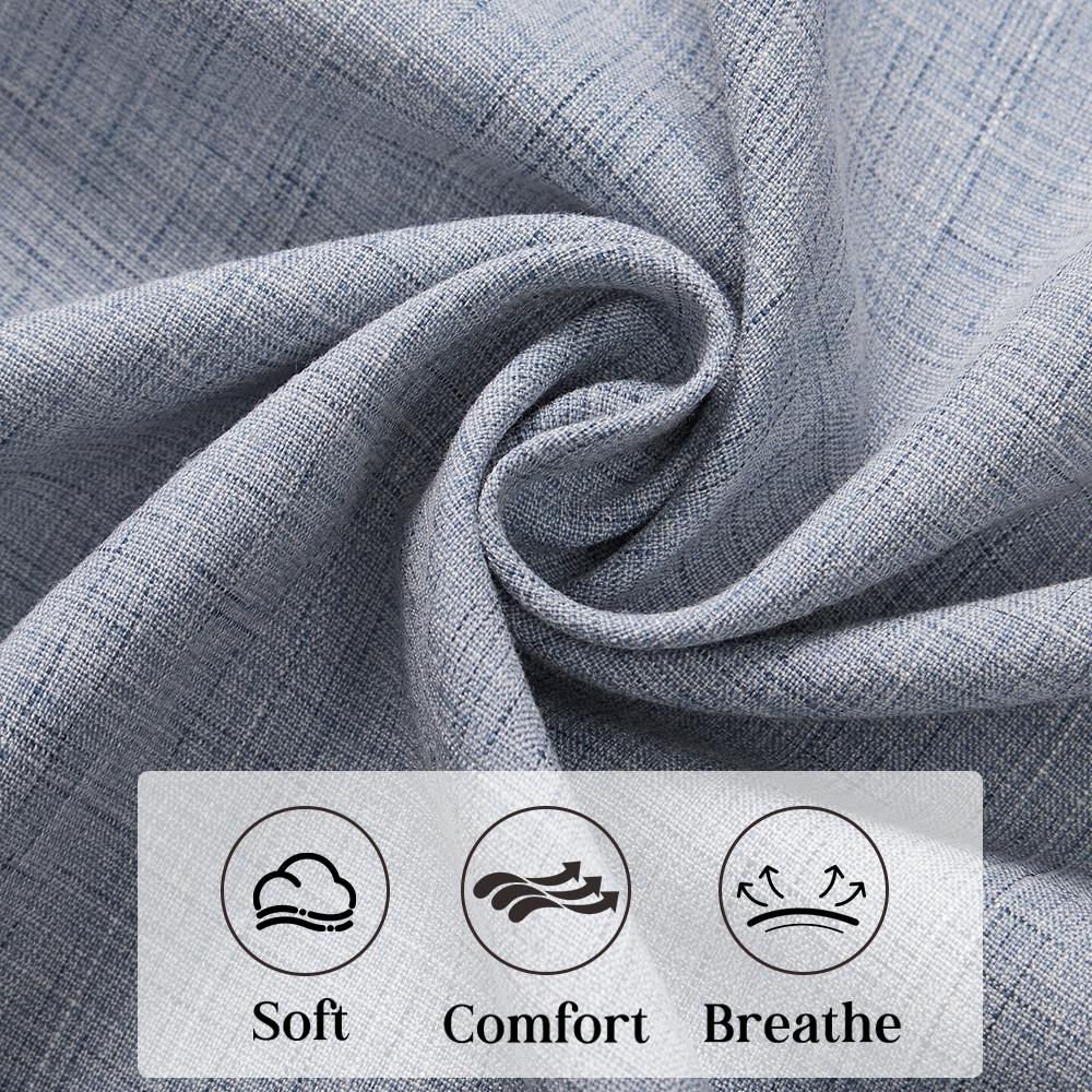 Alimen Mens Linen Shirts Short Sleeve Dress Shirts for Men Lightweight Breathable Linen Fabric Comfortable, Beach Vacation Summer Party Wedding Casual Button Down Shirts Spread Collar Linen Shirts for Men