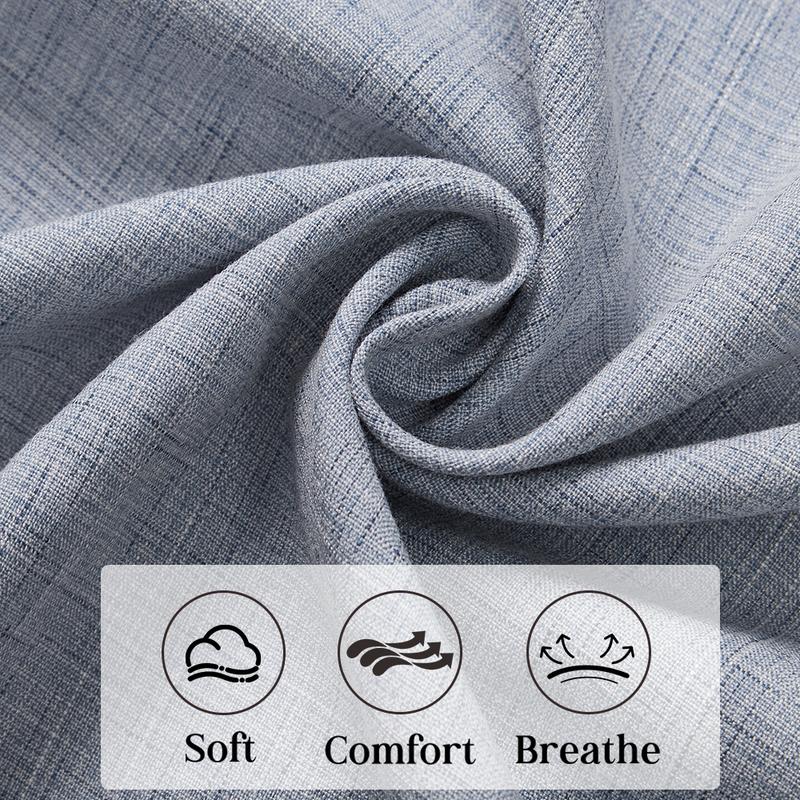 Alimen Mens Linen Shirts Short Sleeve Dress Shirts for Men Lightweight Breathable Linen Fabric Comfortable, Beach Vacation Summer Party Wedding Casual Button Down Shirts Spread Collar Linen Shirts for Men