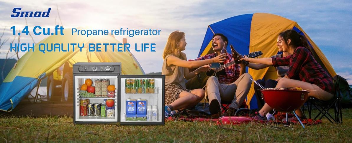 Smad 3 Way Gas Fridge Propane/AC/DC 12V 110V Motorhome 40L Leisure RV Cooler