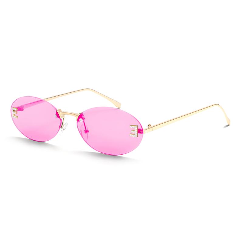 Retro Oval Y2K Sunglasses for Women Men, 2025 Trendy Chic Narrow Gold Metal Sunglasses Small Sunnies