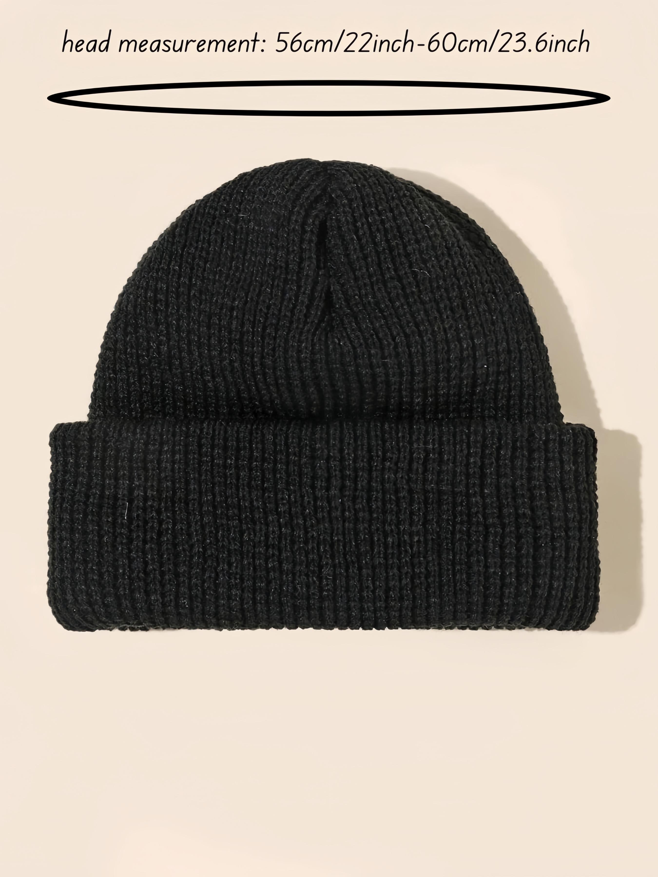 Men's Solid Color Beanie Set, Knit Style, Perfect for Fall & Winter Daily Wear, 4 Piece Pack, Casual Fashion Accessories, Knit Hats, Beanie Fitted