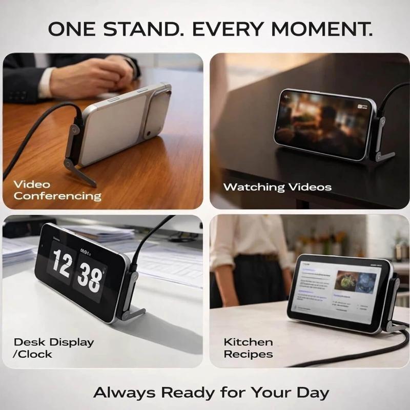 Invisible Charging Cable with Stand, 240w Braided Fast Charger, Type-C Interface, Foldable Phone Holder, for Smartphones and Tablets