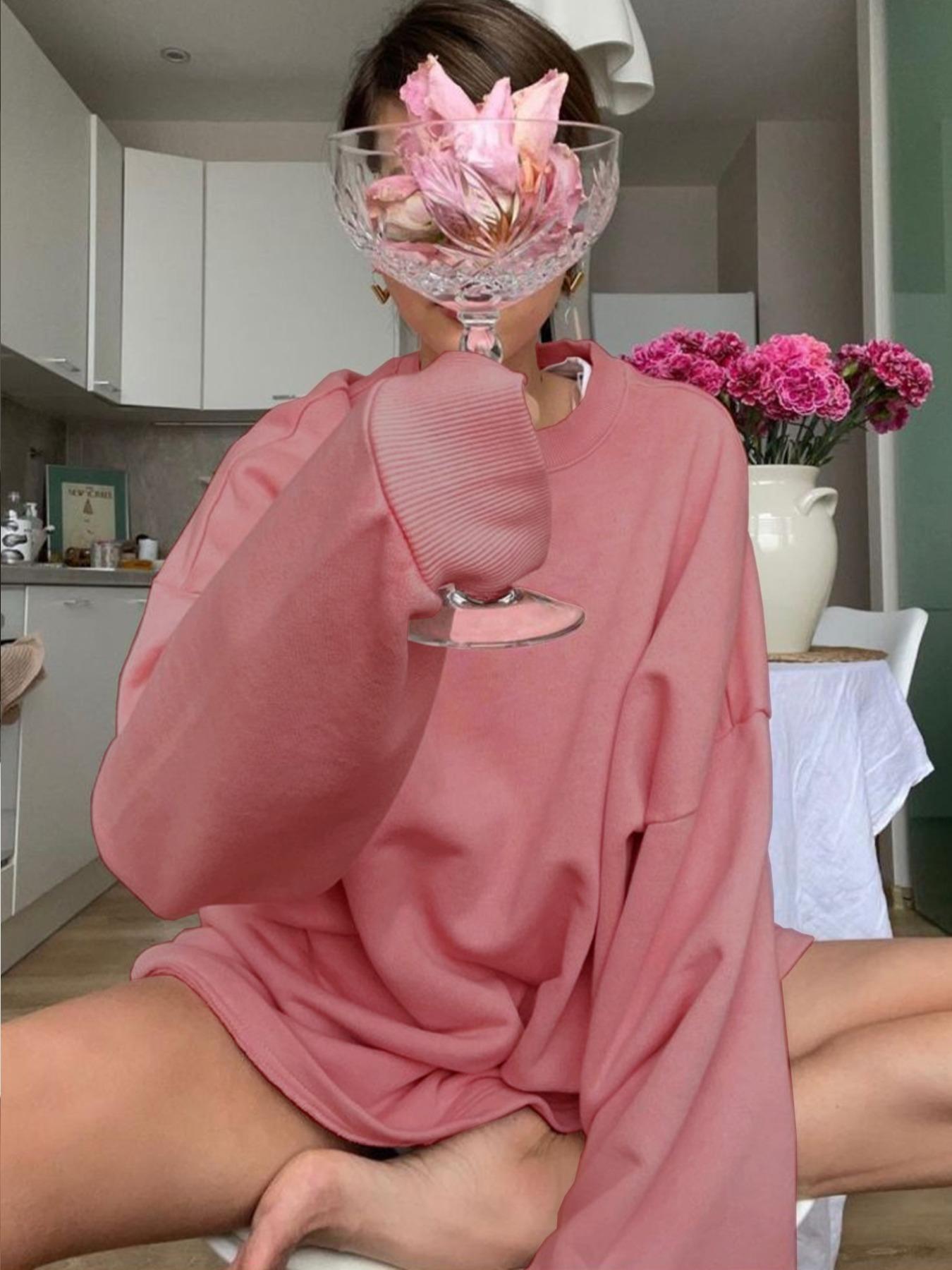 Women's Knitted Autumn Winter Patchwork Round Neck Elegant Casual Long Sleeve Dress, Stylish Fall Fashion, Comfortable and Warm