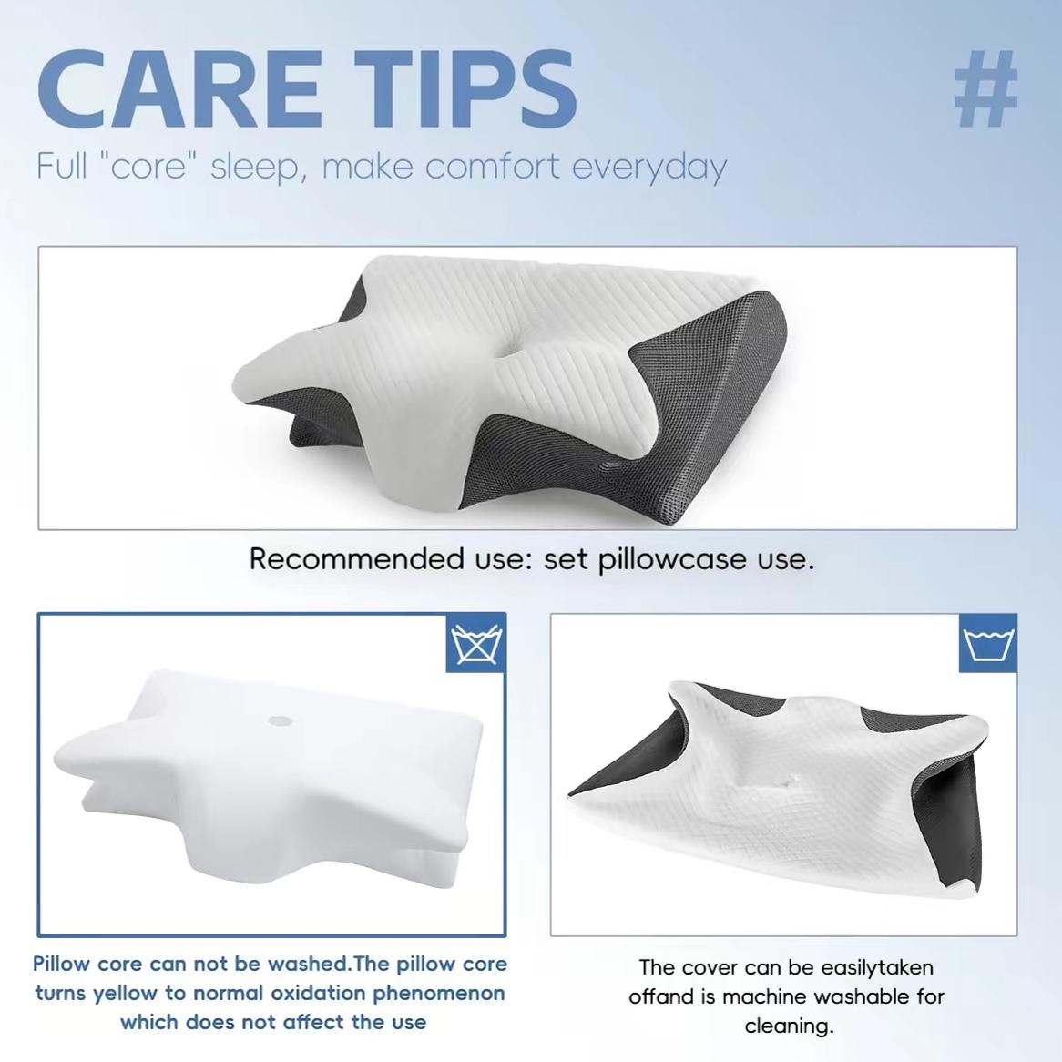 Memory Foam Soft Neck Pillow, 1 CountComfortable Neck Support Pillow and Neck RestCushion for Sleeping, Supportive Memory Foam