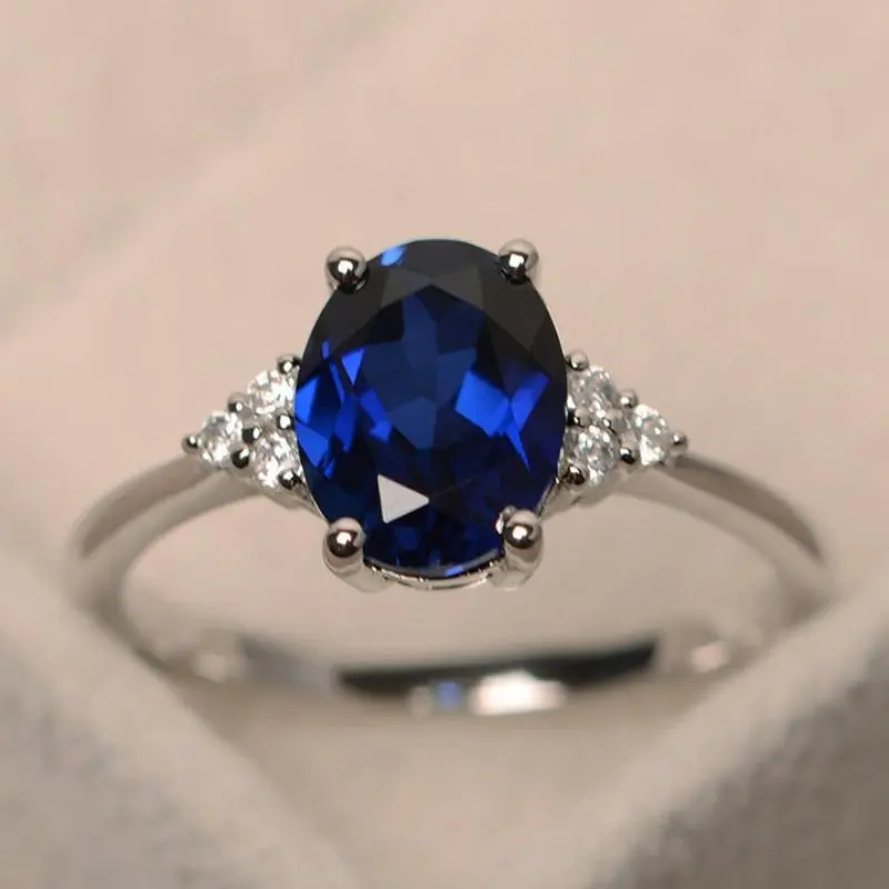 Romantic Ring Set for Women, Elegant Elliptical Cut Opalescent Stone with Sparkling Accent Band, Timeless Jewelry Gifts for Women, Oval Engagement Ring,  Rings