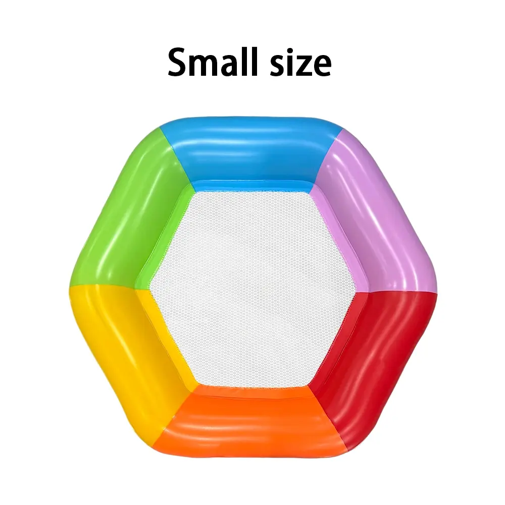 Large Hexagonal Mesh Inflatable Float Bed, 70" X 62" Summer Pool Float with Pillow, 4-In-1 Multi Purpose Inflatable Sunbathing Raft, Party Gift, Adult Double Use, Pool Floats Lounger, Pool Floater, Inflatable Water Lounger