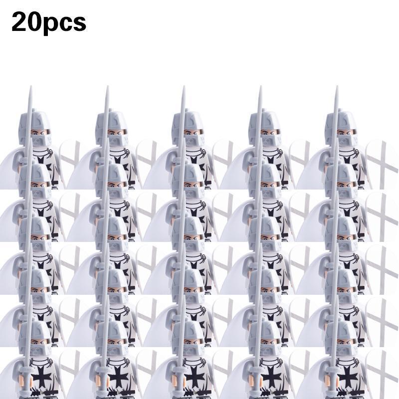 2026 new Medieval Military Sets Action Figures Building Blocks Bricks Roman Knight Spartan Soldier Helmet Sword WeaponsToys For Children