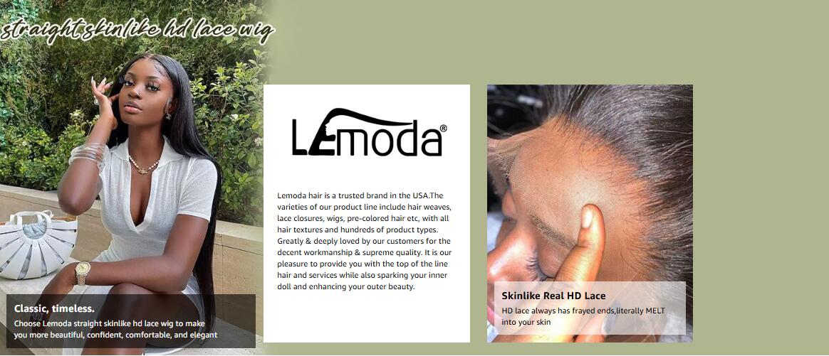 Lemoda SKINLIKE Real HD Lace Wigs 210% Density Straight 13x4 Full Lace Frontal Wigs 12A Brazilian Straight Virgin Human Hair Lace Front Wig Invisible 0.1mm Ultra-thin Frayed Ends Tiny Knots Lemoda SKINLIKE Real HD Lace Wigs 210% Density Straight 13x4 Full Lace Frontal Wigs 12A Brazilian Straight Virgin Human Hair Lace Front Wig Invisible 0.1mm Ultra-thin Frayed Ends Tiny Knots