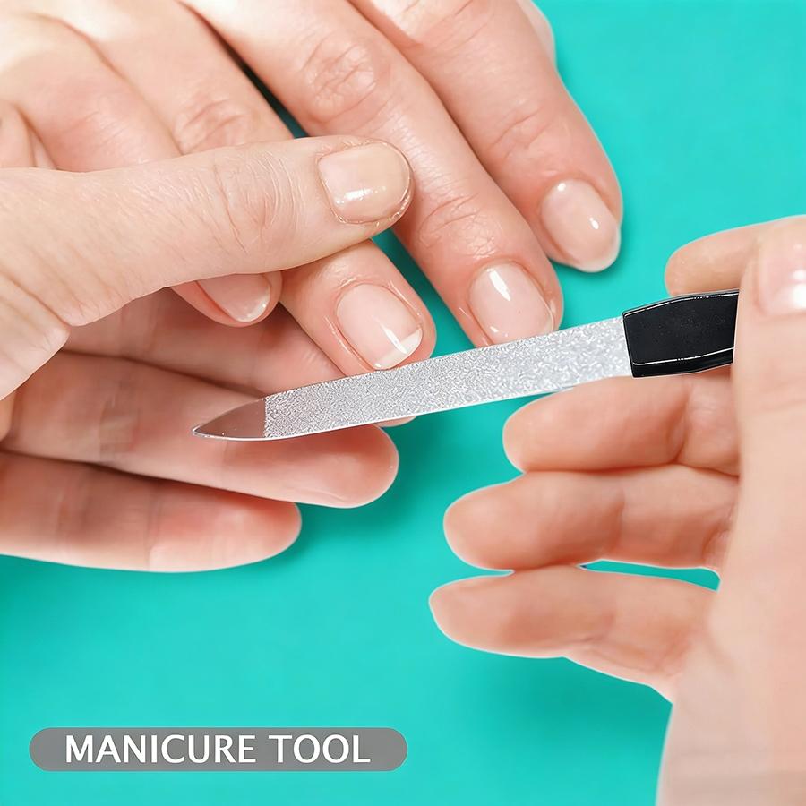 High Quality Professional Nail Files, 10pcs Double-Sided Metal Tools Ideal for DIY Nail Art and Pedicure Care