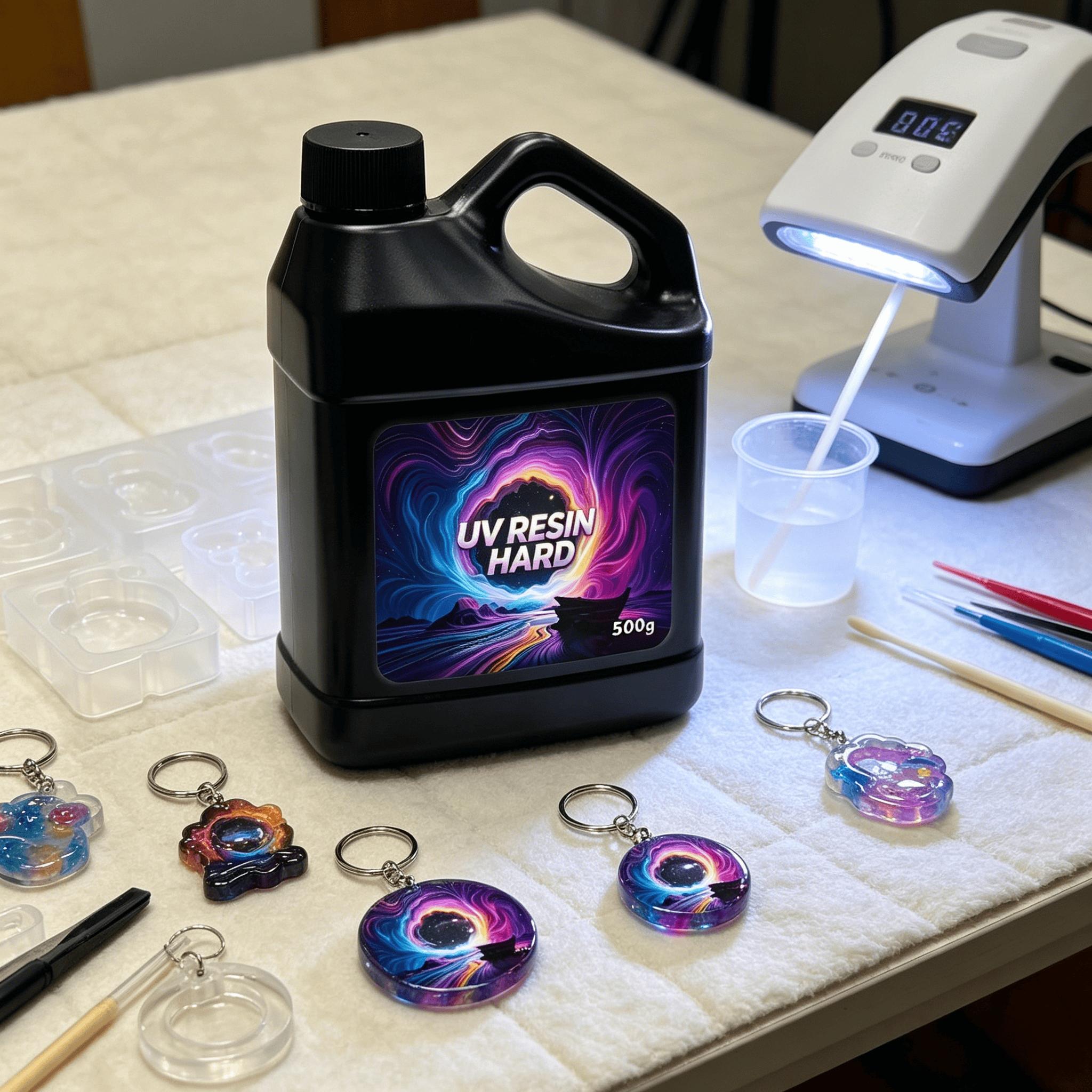 500G And 1000G Upgraded High-Capacity Crystal Clear UV Curing Epoxy Resin - a Brand New Formula Adhesive Resin That Requires No Mixing, Cures Quickly Under UV Or Sunlight, And Has a Transparent High Gloss End. It Is Suitable for Crafts