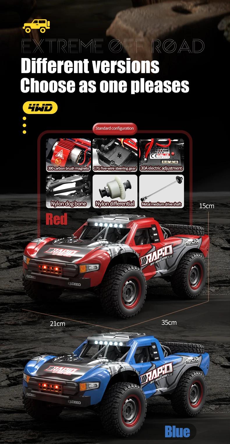 1:14 70KM/H 4WD RC Car with Light Brushless Motor Remote Control Cars High Speed Drift Monster Truck Adults Kids Toy