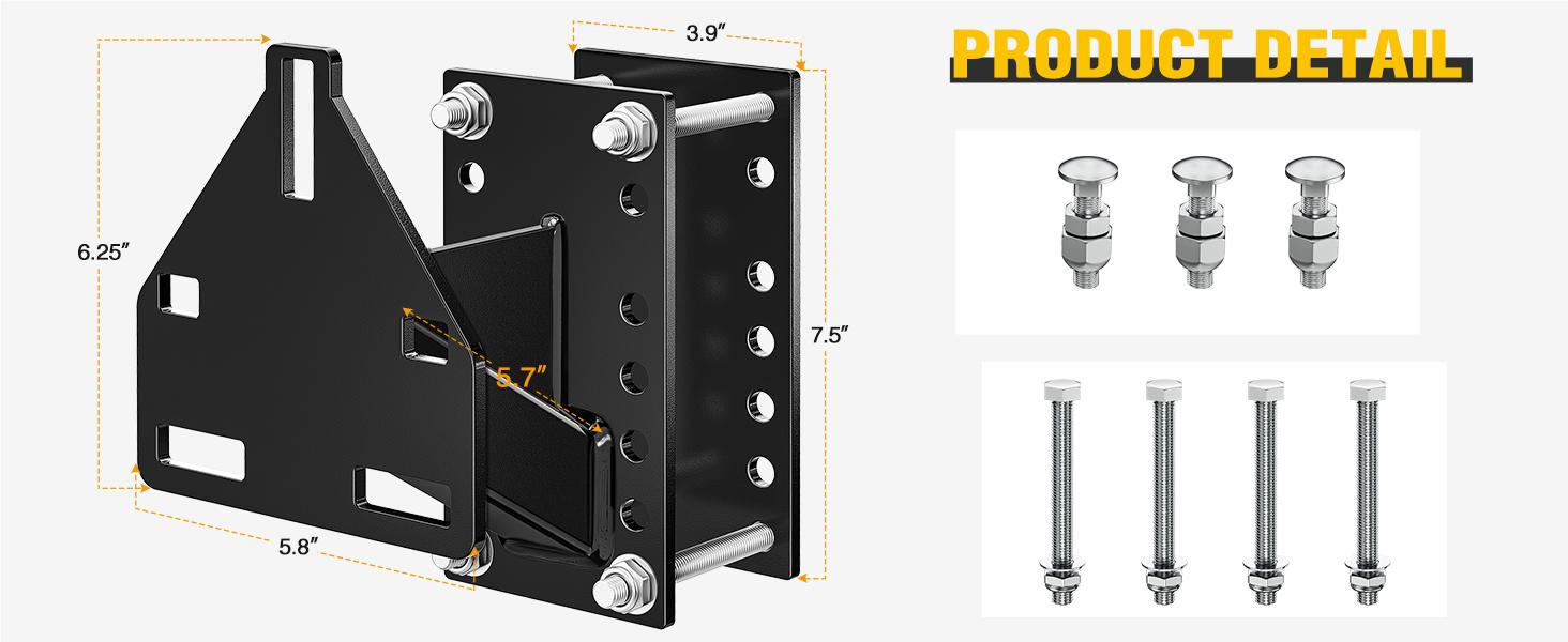 Nilight Spare Tire Carrier 3-Nuts Design Boat Trailer Carrier Bracket Utility Trailer Accessories Fits 4 & 5 & 6 Lugs Trailer Wheels on 4" 4.5'' 4.75'' 5'' 5.5''and 6''Bolt Patterns 150 Lbs   Black Outdoor dealsforyoudays