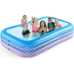 2025 Upgraded Full-Sized Leakproof Inflatable Swimming Pool for Kids and Adults, 120"*72"*22" Blow Up Above Ground Pool for Backyard Outdoor Garden Summer Water Party Pink