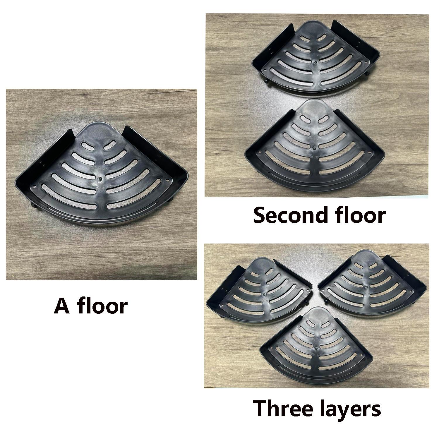 No-Drill Suction Corner Shower Rack, Rust-Resistant Abs Plastic Wall-Mounted Bathroom Organizer, Space-Saving Shower Shelf