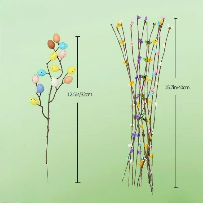 26 Pcs Artificial Easter Spray Vine with Pastel Easter Eggs and Berries- Decorative Spring Floral Stems-Easter Egg Twig Branches for Floral Arrangement-Centerpiece Wreath Decoration Decorative Flowers #TOP PICKS