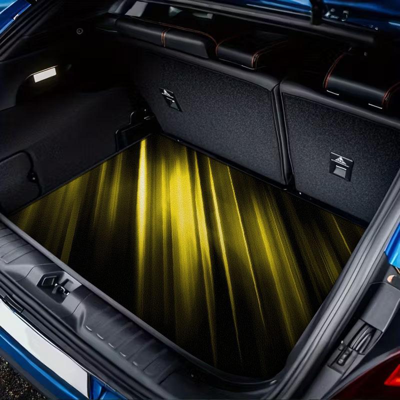 1 PC Yellow Light Speed Cool and Stylish Personalized Sports Car Trunk Pad, Dirt and Wear Resistant and Easy to Clean Interior Protection Trunk Pad, Durable Polyester Floor Pad, Car Trunk Pad.