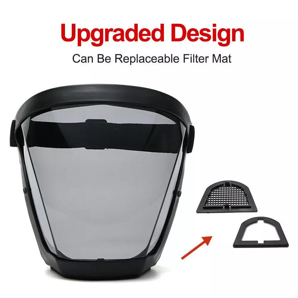 1PCS Transparent Face Mask Anti-Fog Outdoor Full Protection Face Shield HD Clear Mask Replace Safety Glasses (Black)