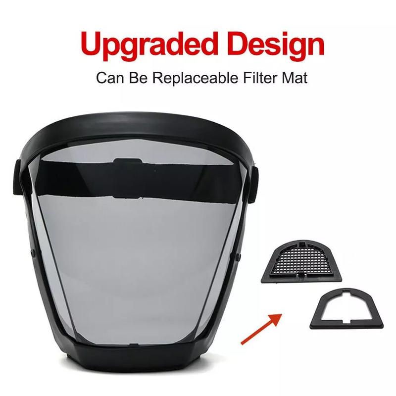 1PCS Transparent Face Mask Anti-Fog Outdoor Full Protection Face Shield HD Clear Mask Replace Safety Glasses (Black)