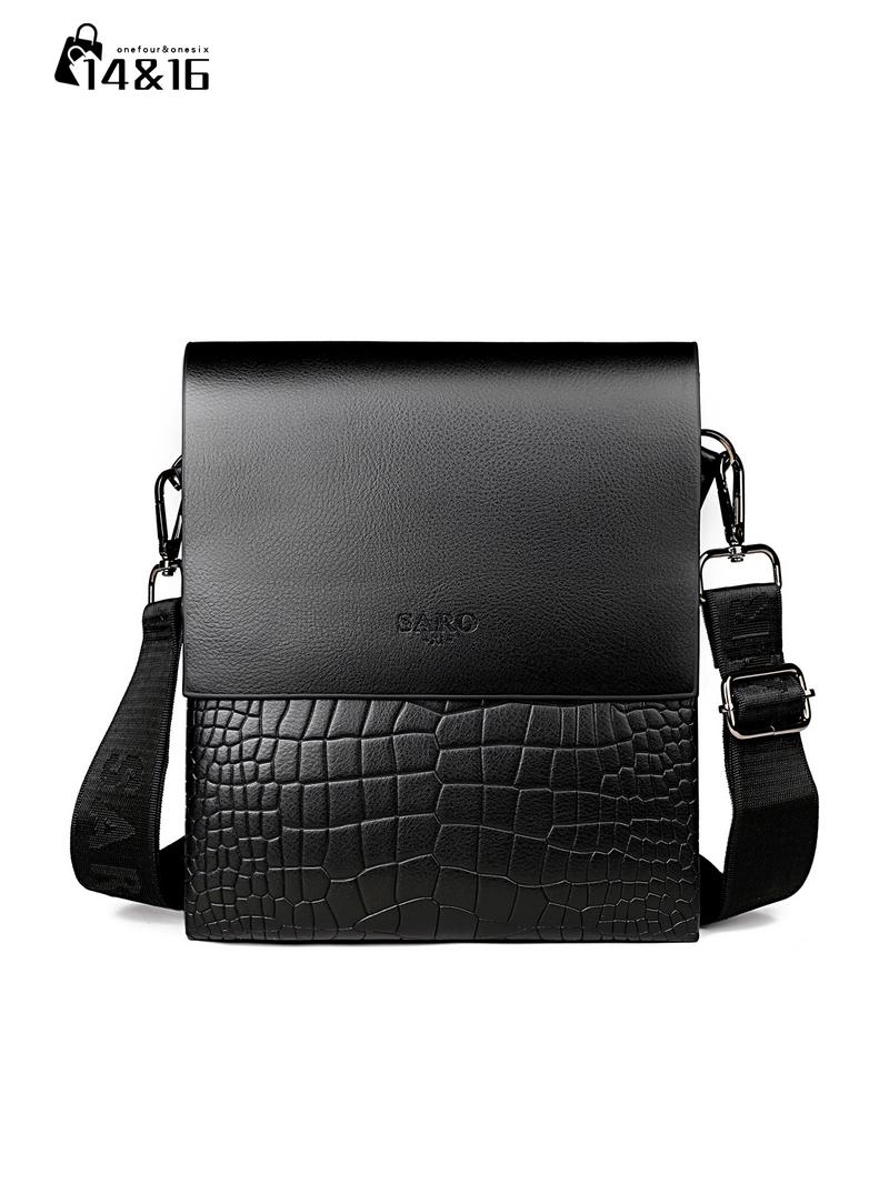 Men's PU Leather Shoulder Bag, Versatile Shoulder Bag, Casual Crossbody Messenger Bag, Multi-Functional Small Storage Pouch, Ideal Gift for Boyfriend