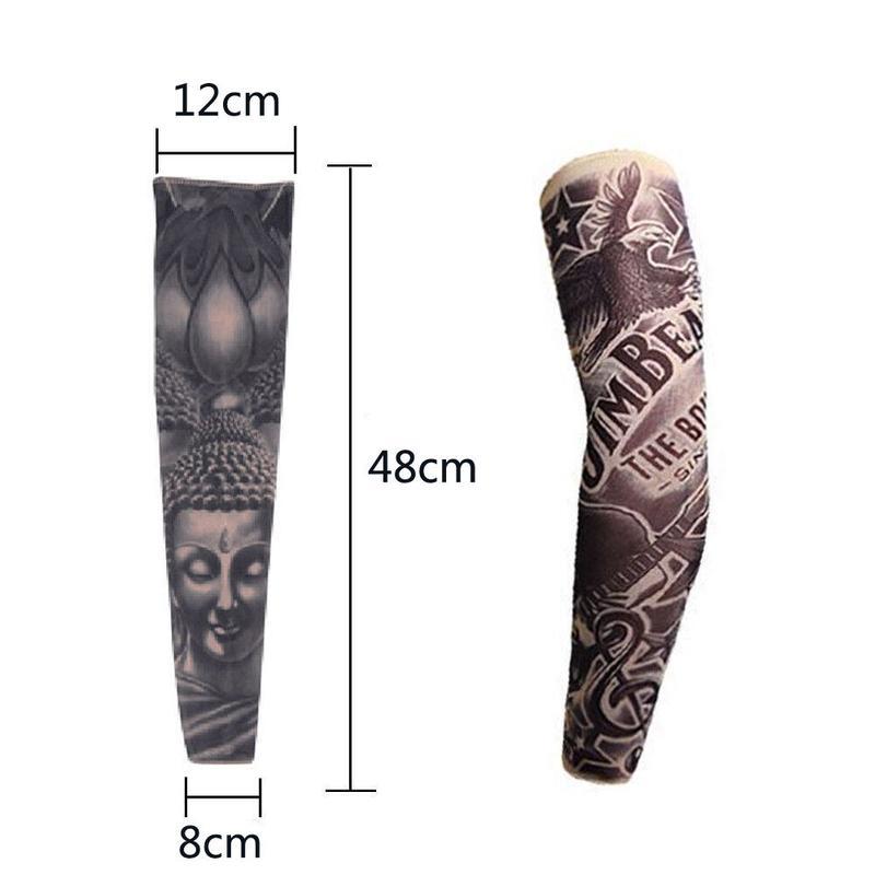 6PCS Halloween Cooling Tattoo Art Arm Sleeves Cover UV Sun Protection Sport Outdoor activities Set Temporary Fake Tattoo Sleeves for Men Women with Designs of Skull, Dragon, Rose, Koi Fish, Wolf, Buddha, Tribal