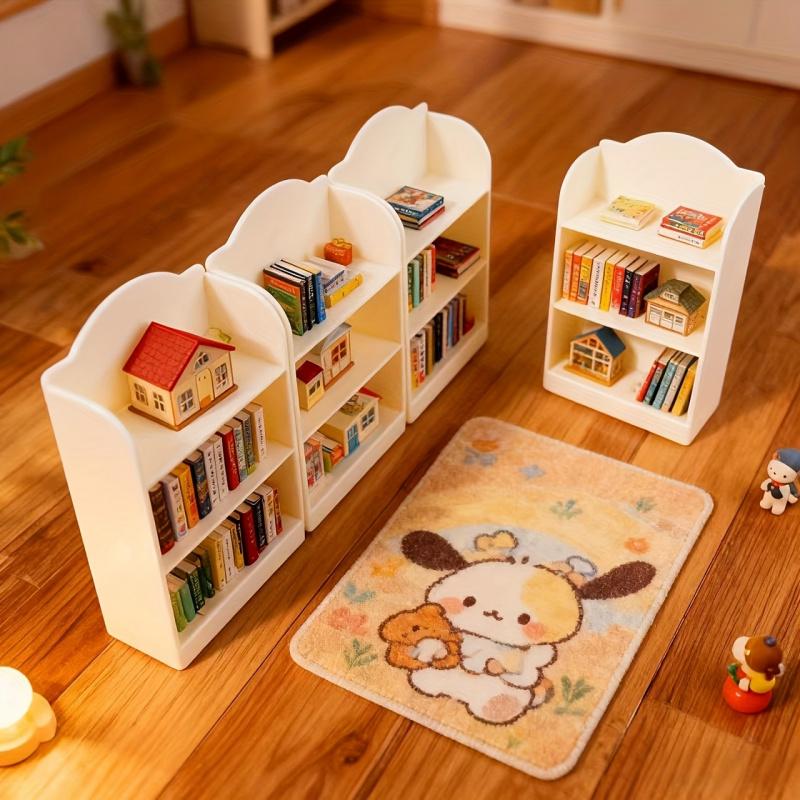 4pcs  Mini Bookcase  Set Multi Layer Office Desk Display Shelf Home Decor Small Furniture Organizer for Books Decorative Storage Solution