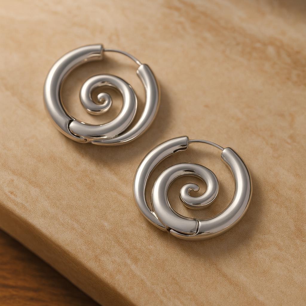 Faux Stretched Spiral Hoop Earrings for Women, Stainless Steel Coil Earrings, Gothic Spiral Ear Cuffs, Hypoallergenic Cartilage Helix Ear Jewelry Faux Stretched Spiral Hoop Earrings for Women, Stainless Steel Coil Earrings, Gothic Spiral Ear Cuffs, Hypoallergenic Cartilage Helix Ear Jewelry