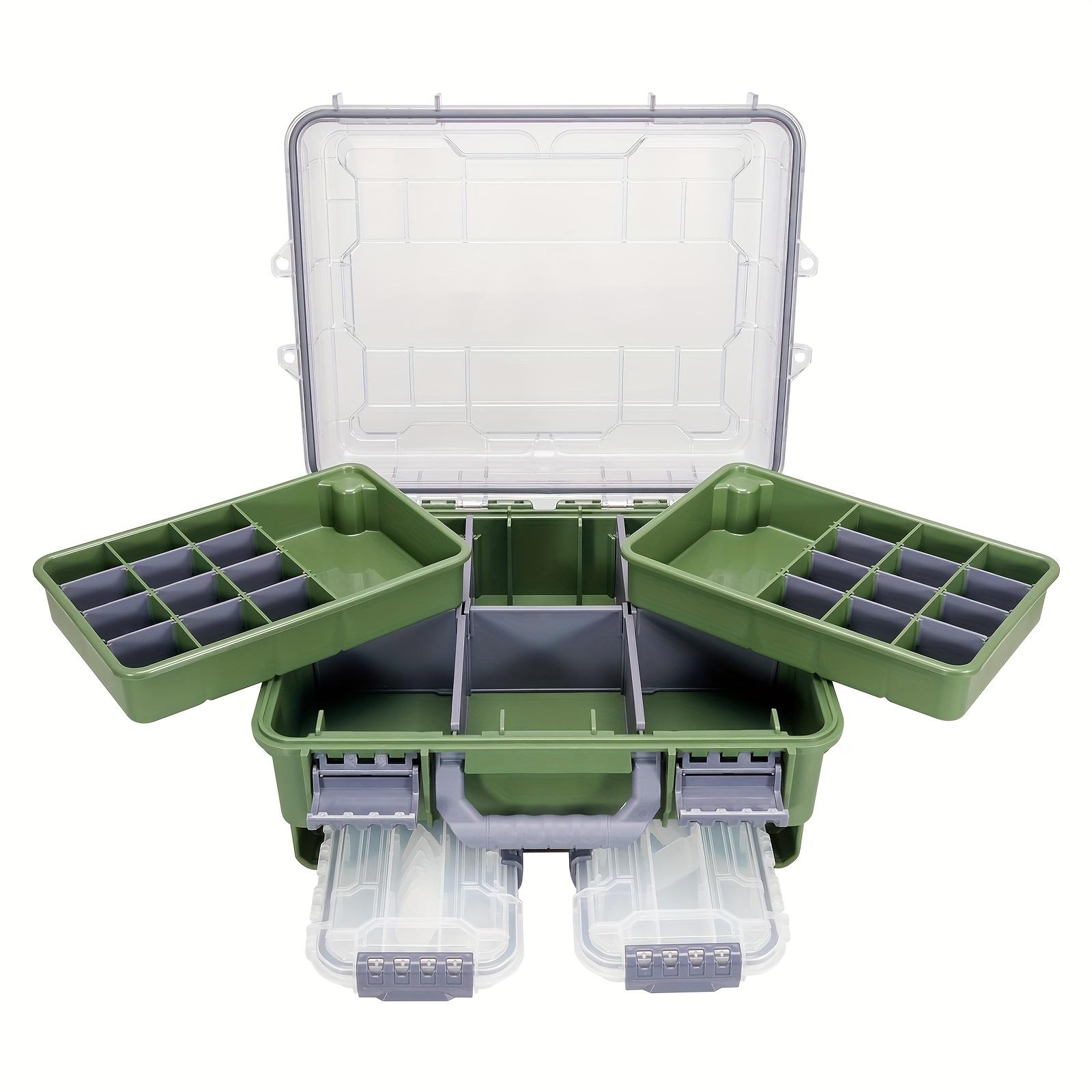 Three-Layer Fishing Tackle Box -  Fashion Style Solid Color, Secure Lock Closure, Normal Waterproof Level, ABS Material, Adjustable Compartments, Ideal for Travel & Christmas Festival