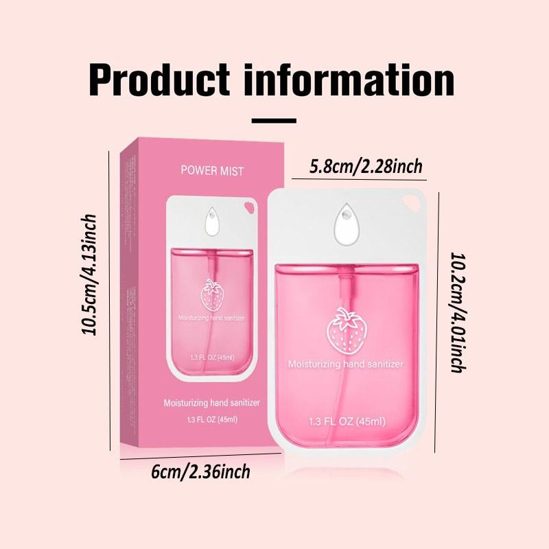 Strawberry-scented hand sanitizer spray, moisturizing strawberry-scented hand spray, travel-sized bottle, portable household hand sanitizer spray, refreshing, deodorizing, germ-killing, Antibacterial, cleaning spray, Personal hygiene