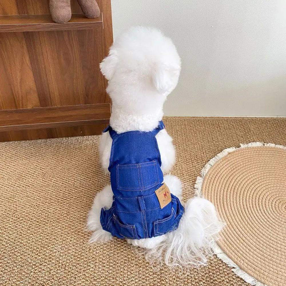 New Summer Pet Clothes, Washed Denim Vest for Dogs, Comfortable Elastic Pet Pants, Small Dog Apparel, Stylish and Practical