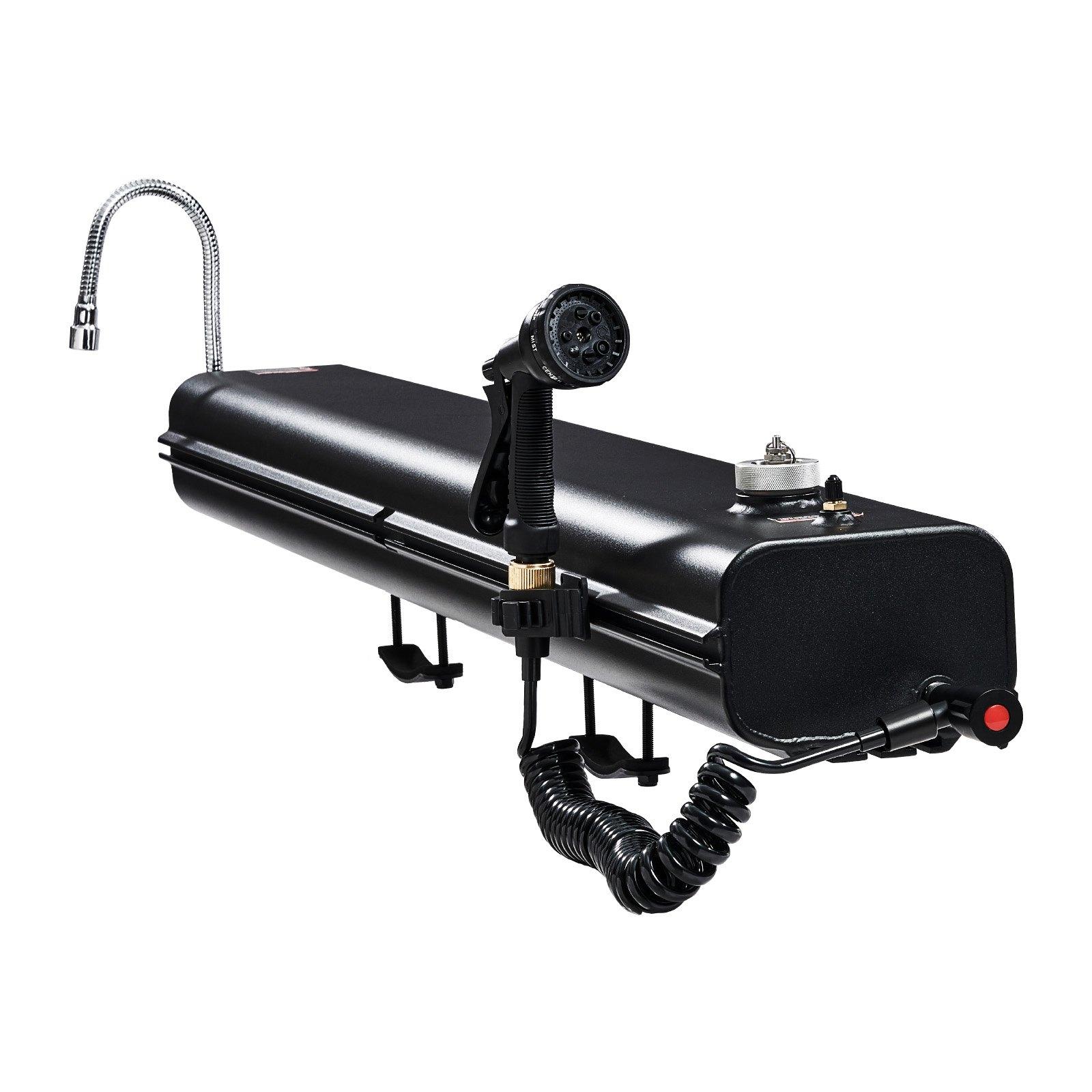 fathersdaygift  VEVOR Roof Rack Water Tank, 7 Gal, Multi-Dispensing Outdoor Tank with 2 Splash-Guard Panels T-slot, High-Capacity Aluminum Tank with Pressurization Port, Fit for Trunks, Roll Bars, Crossbars