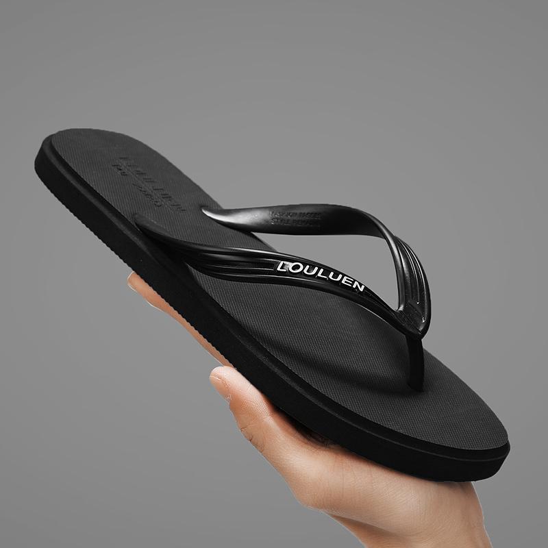 Men's Casual Flip-Flops, PVC Material, Medium Width, Anti-Slip, Lightweight, Suitable for Beach, Bathroom, Living Room, Summer Sandals