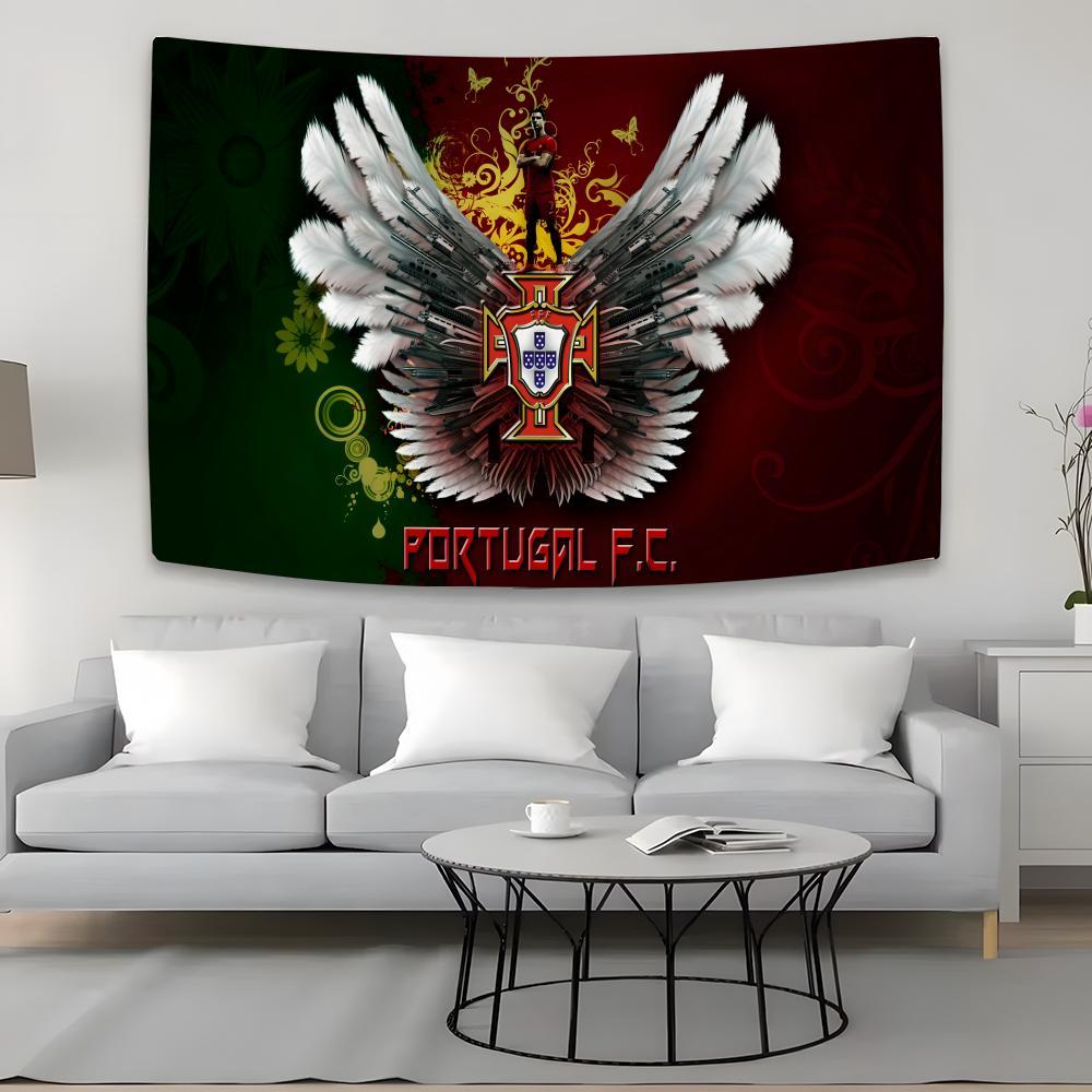 emblem Tapestry Team Background Hanging Football Cloth Bedroom Room Decor P-Portugal Aesthetic Tapestry National Wall Party